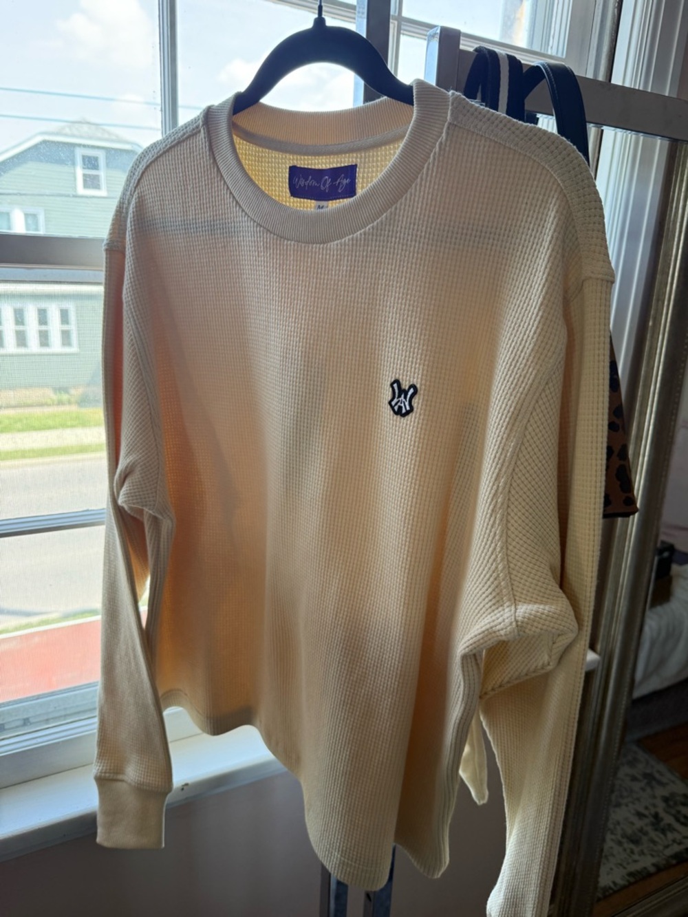 Wisdom of Age Cream Waffle-Knit Crewneck Sweater - Men
